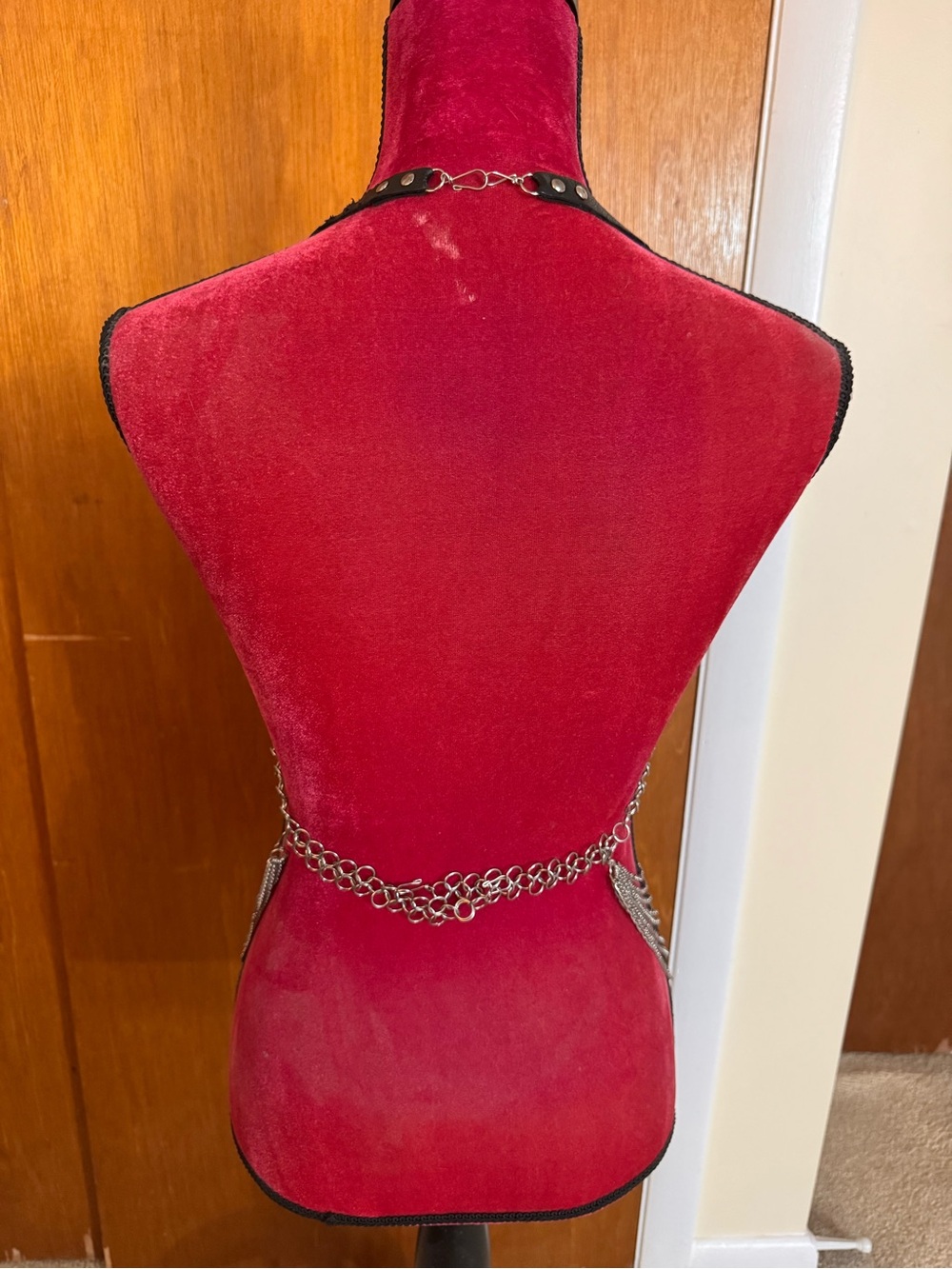Metal Chainmail Bra Top with Draped Chains - Silver - Picture 3 of 4